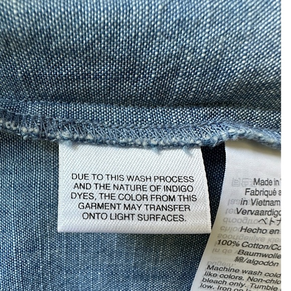 J CREW | NWOT LONG SLEEVE CHAMBRAY COTTON TOP BUTTON SHOULDER HIGH LOW SIZE 00 - Picture 9 of 10